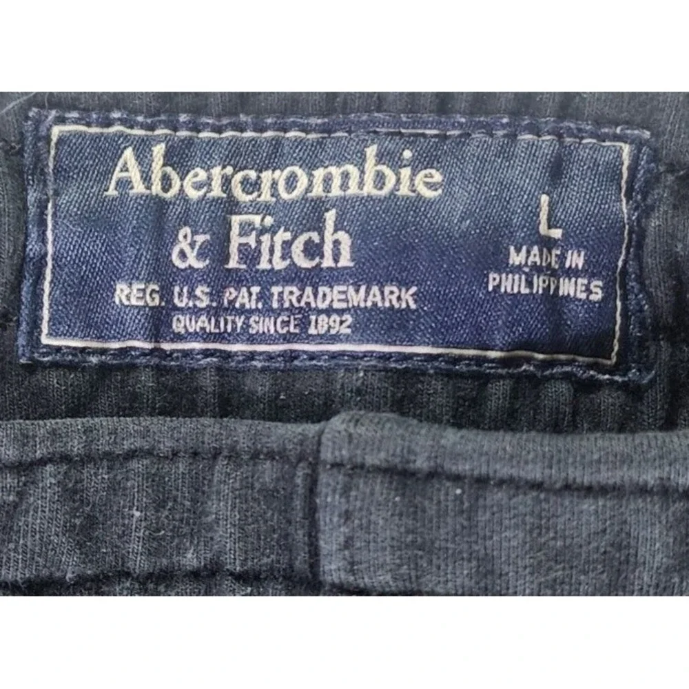 Abercrombie & Fitch Jogger Men Large Black Striped Activewear Pants Soft Fleece